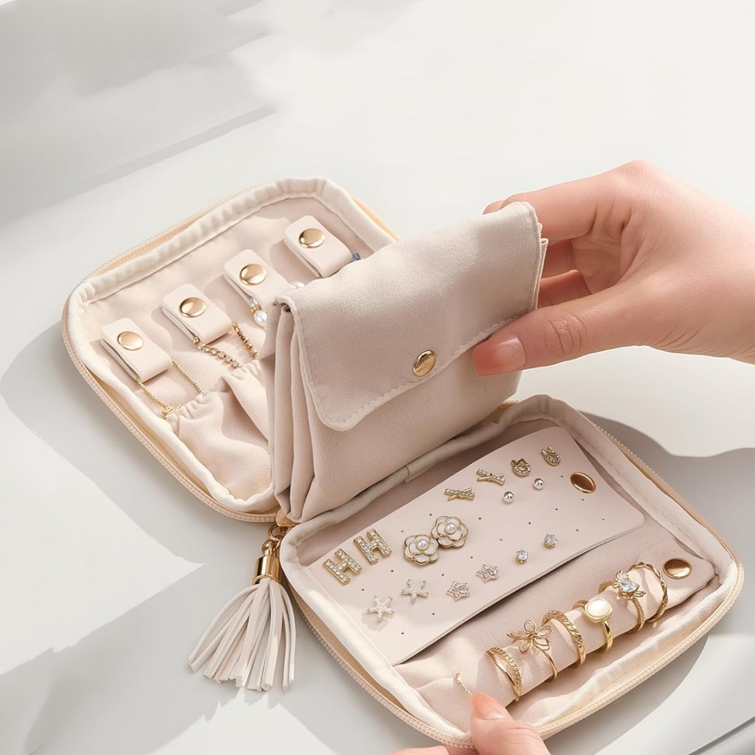 Travel Jewellery & Accessories Organiser - Miękki organizer na biżuterię, przenośna saszetka