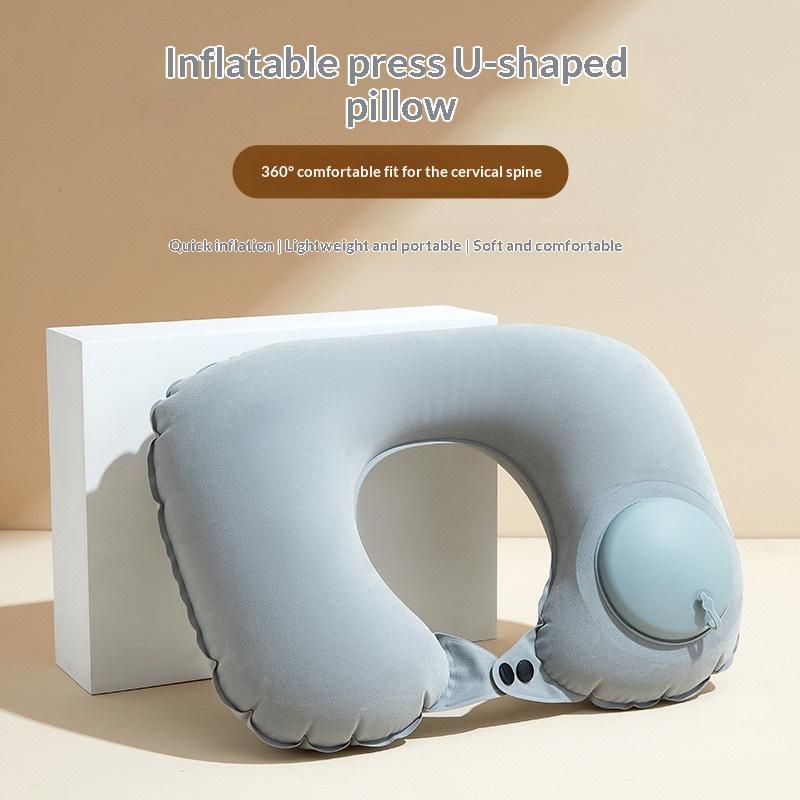 Travel Pillow Inflatable - Samopompująca się, przenośna poduszka podróżna do