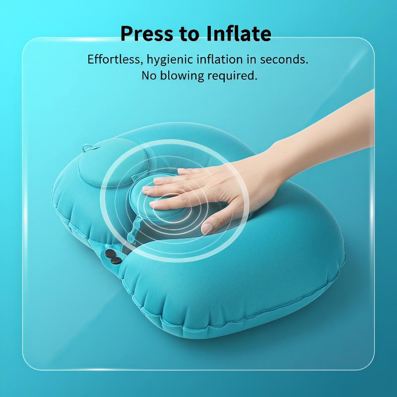 Travel Pillow Inflatable - Podróżna dmuchana poduszka na szyję z